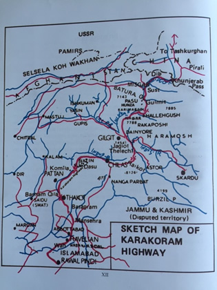 Map of Karakoram Highway