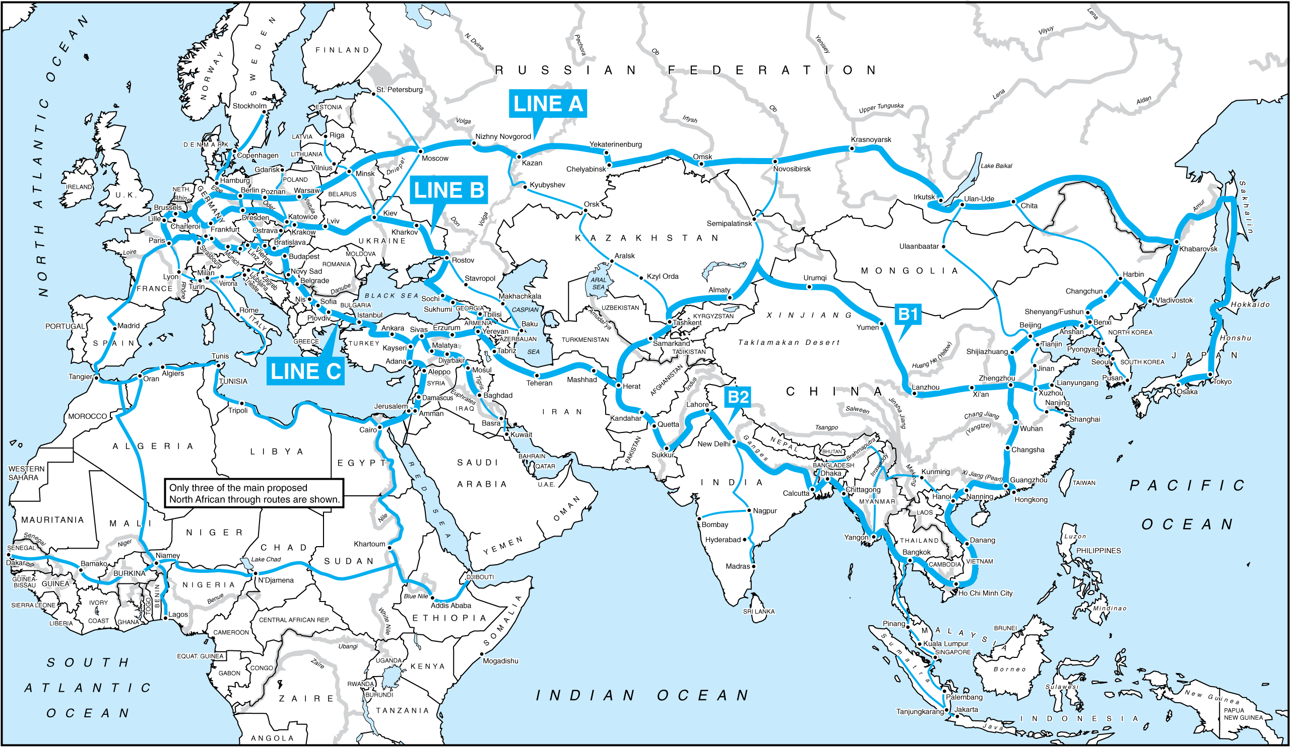Железные дороги азии. Карта железных дорог Евразии. Железные дороги Евразии карта. Карта железных дорог Евразии со странами. Карта железных дороги эвроазии.