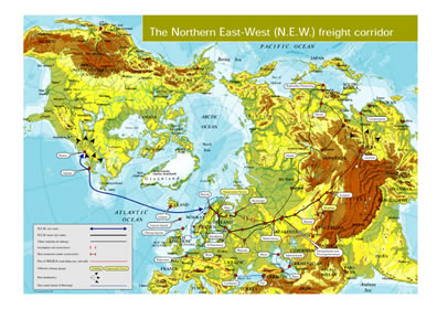 Map of the Northern East-West Freight Corridor