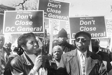 Lyn Speed and Harold James, press conference to save D.C. General Hospital